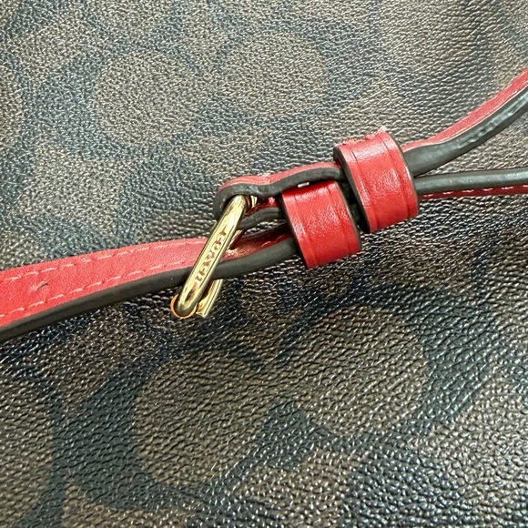 🌼 COACH 🌺 Rowan File Bag Signature Brown and Red Crossbody leather strap - Picture 6 of 16